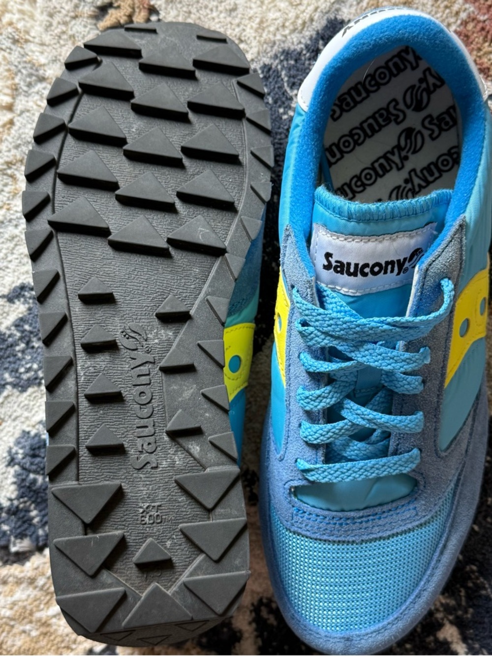 Saucony Jazz Original Sneakers Blue Yellow Retro Running Shoes Women’s 8 - Picture 4 of 6